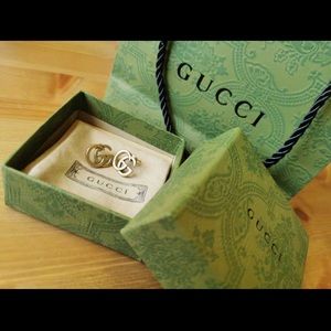 Gucci GG Stud Earrings Gold Brass